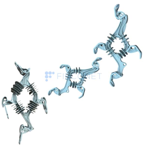 Aplicar el cable Diámetro 3-8 mm Clampada de tensión de fibra con ganchos del hipocampo Clampada de alambre en negro