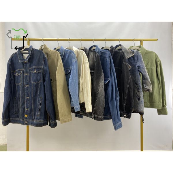 Mixed Size Second Hand Denim Jacket Shirt Slim Fit Fashionable Outerwear Used Clothes