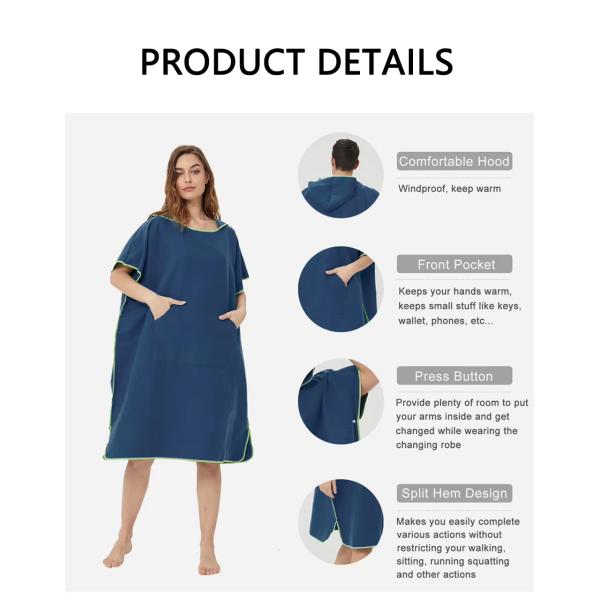 Microfibre jetable sur le surf Microfibre poncho serviette pour femmes Hommes compressés avec une fonctionnalité antimicrobienne Vient sac à mailles pour usage domestique