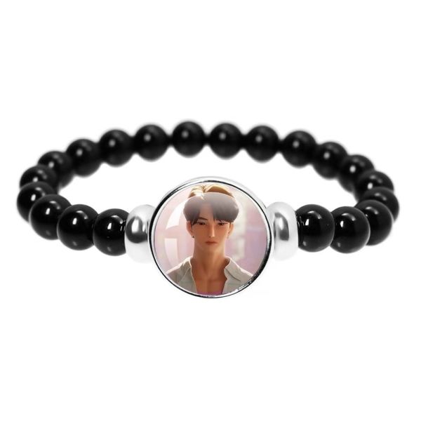 Sublimation Blank Black Stretchy Elastic Band Glass Bead Bracelet Country Flag Bracelet Palestine Lives Beaded Bracelet