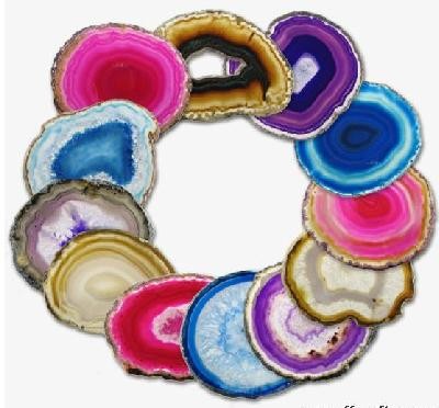 Jewelelry Accessories Slice Druzy Agate Jewelry Pendant For Bracelet / Necklace