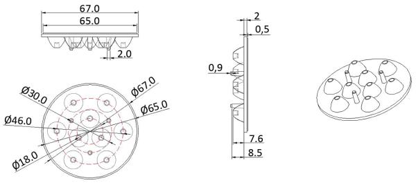 15°/25°/30°/38°/45°/60° 利用可能 3535&3030LEDs 高度な光学屋内照明レンズ