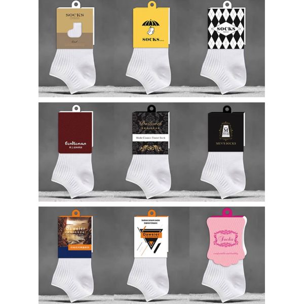 ODM Cardboard Clothing Tag Label Sock Wrap Labels Packaging 5x9