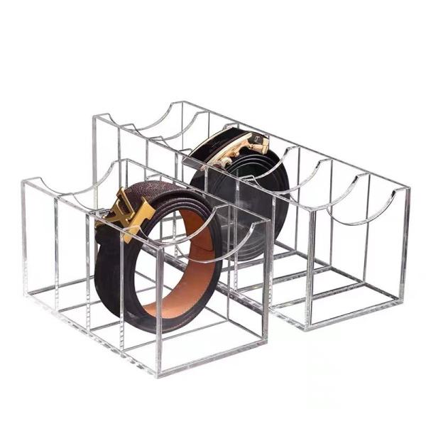 multi Divisions 12.5cm Acrylic Display Stands Holder Belt Display Stands For Storage Box