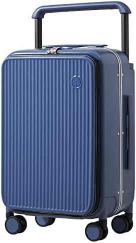 Luggage Wide Handle Luxury Design Rolling Travel Suitcase PC Hardside with Aluminum Frame Hollow Spinner Wheels,