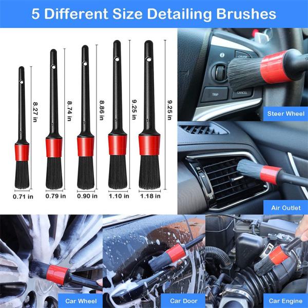 Personalised Automotive Car Detailing Brush Kit AC Wheels Dashboard Cleaner 19PCS