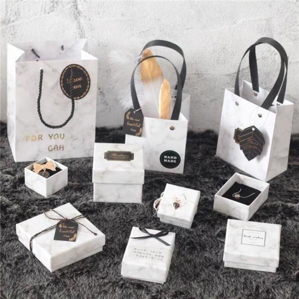 Marble Jewelry Packaging Box Ring Earrings Bracelet Box Box