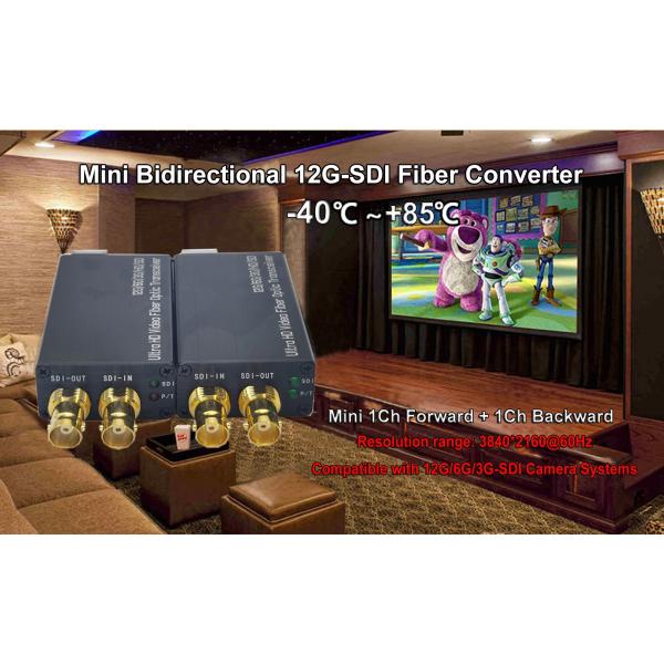 Волокно мини конвертера переднее назад SMF 20KM оптического волокна BIDI 12G SDI видео-