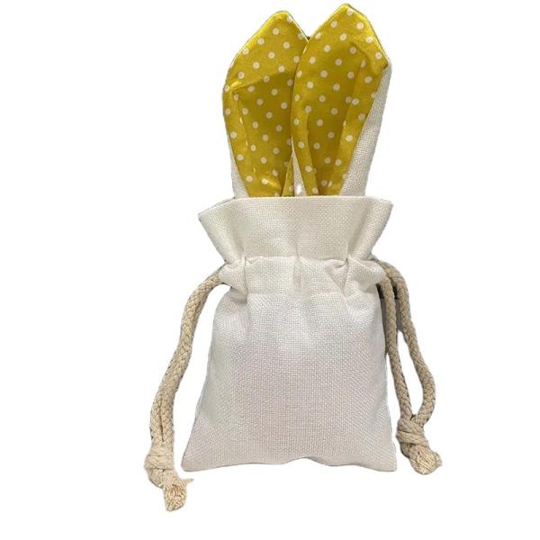 Sublimación de lino en blanco de Pascua de la cuerda de dibujo de la bolsa de conejo para el día de Pascua
