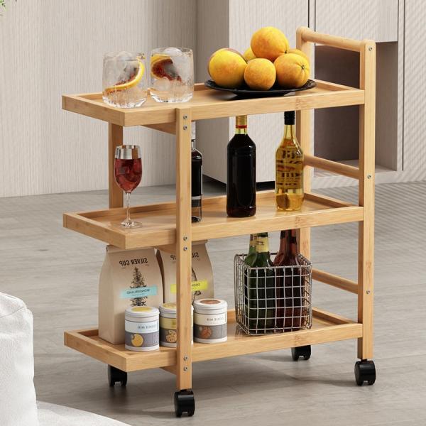 Living Room Furniture Coffee Table Multi Layers Household Moving Shelf Cart Rolling Bedside Sofa Side for Household Decor
