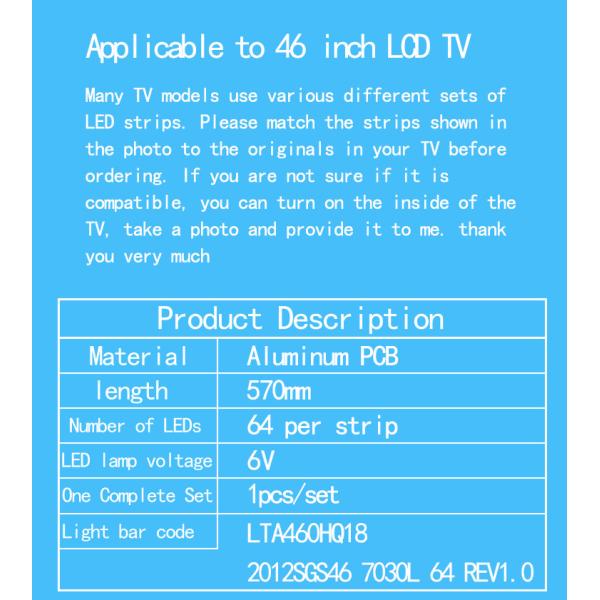 Для TCL L46V7300A-3D L46E5300-3D L46U4010A-3D световой столб LJ64-03495A
