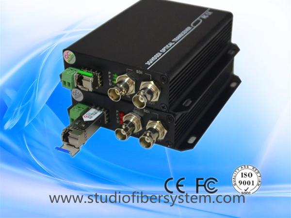 3GSDI to fiber converters for 1CH full HD1080P 60HZ SDI and 1 RS485 transmission over 1 LC fiber without delay