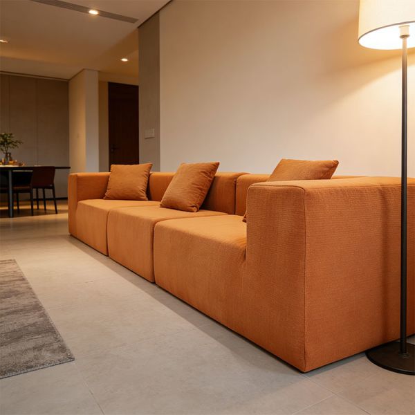 Vacuum Sealed Modular Office-Friendly Ottoman Matching Pillow Space-Saving Upholstered Custom Module Compressed Sofa