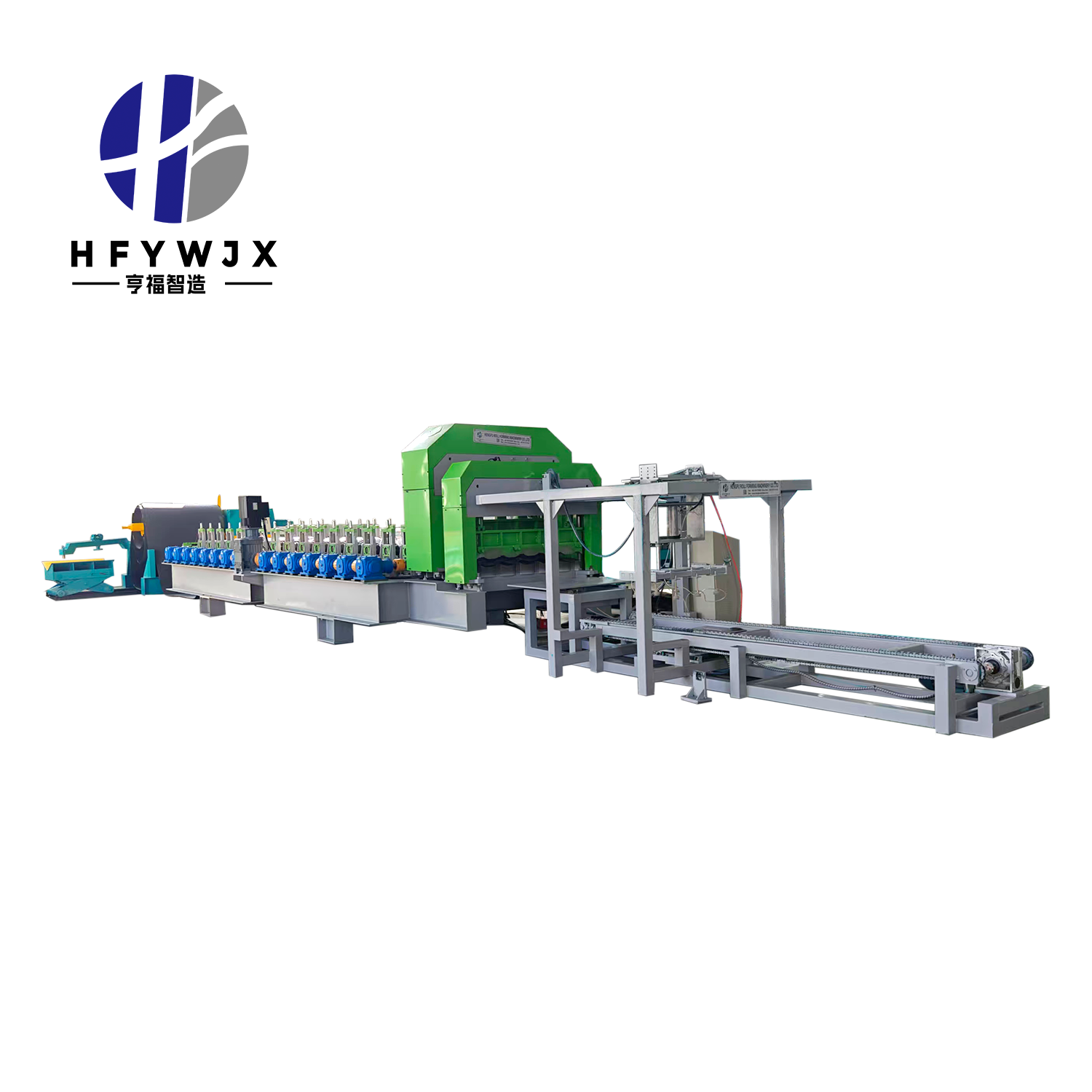PLC Control Intelligent 1110 Glazed Roof Tile Roll Forming Machine 16 Roll Forming Stations