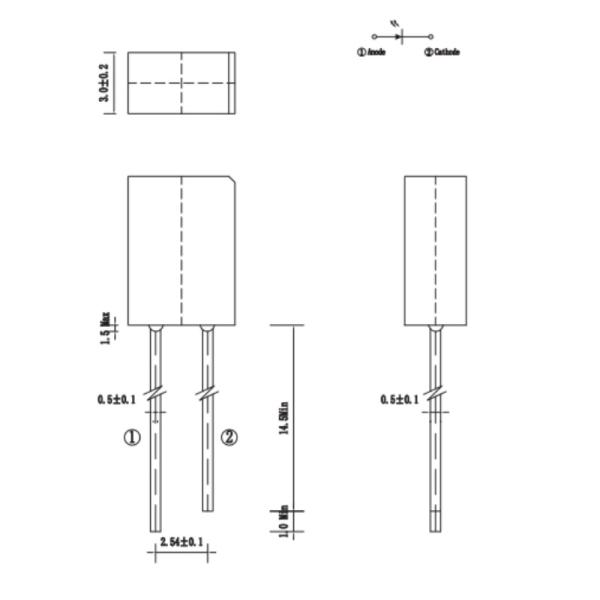 257 5.2x2.75x7.6mm Plastic Sealed Infrared Diode IR Receivers 400nm - 1100nm IR Dip LED for Motion Detection