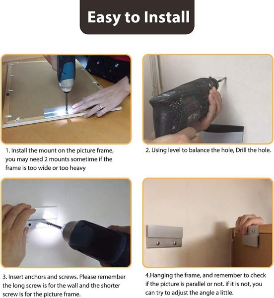 Versatile French Cleat Picture Hook Hanger Kit for Hanging Mirrors Pictures and Shelves
