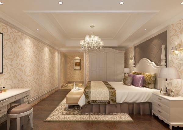 Eco-friendly Non-woven Interior Wallpaper , European Style Leaf Pattern Wallpaper