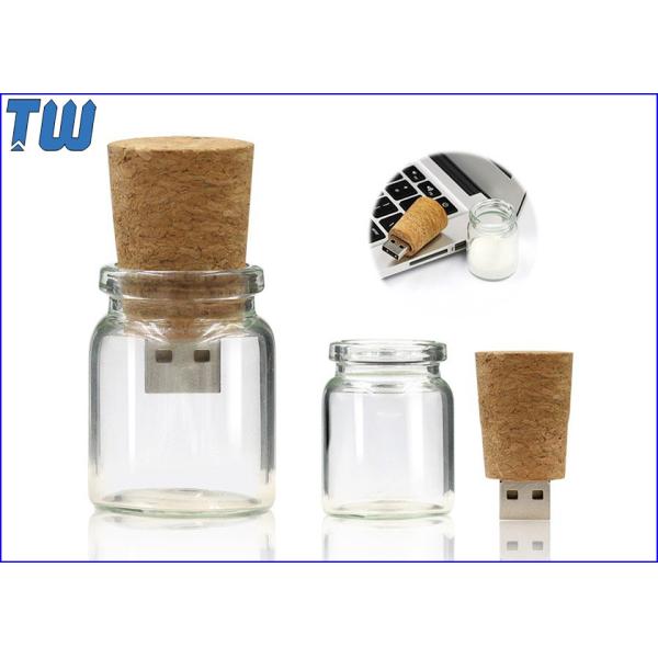 Delicate Glass Bottle Customized 64GB Pen Drive Disk Storage Device