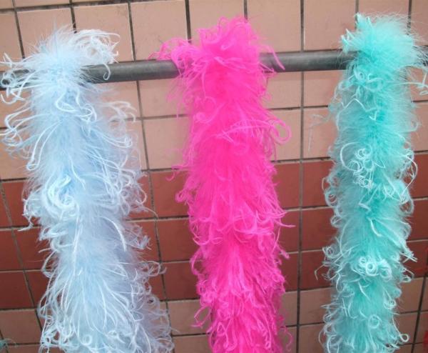 Marabou tingido e lenço de penas de avestruz encaracolado, lenço de boa colorido 9-11cm