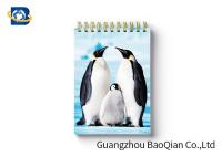 O costume do caderno da imagem do pinguim imprimiu a definição alta da tampa dos cadernos espirais 3D