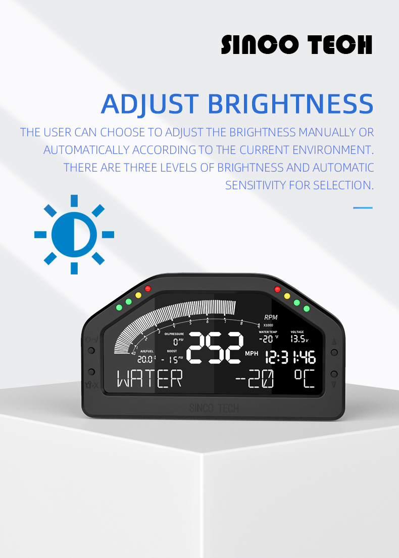 Датчики гоночной машины ABS 16VDC Bluetooth дисплея LCD 6,5 дюйма