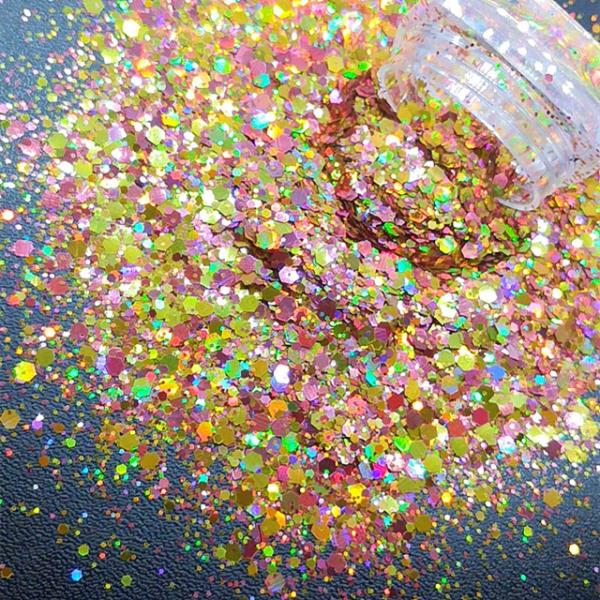 Polyester Body Glitter Gel Holographic Gold Chunky Glitter for a Fashionable Look