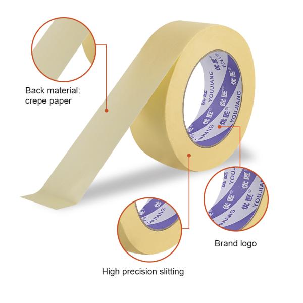 24mm Yellow Masking Tape For Car Heat Resistant And Customized Logo