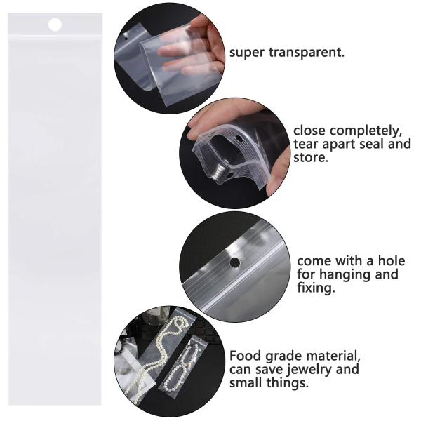 La tirette en plastique claire met en sac rescellable avec le trou de coup