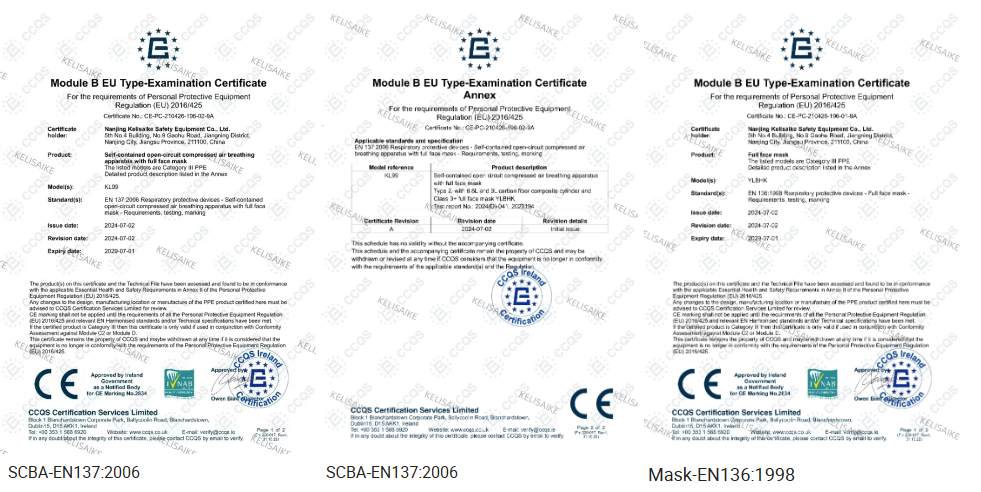 Portable Air Breathing Apparatus with CE Certificate 60 Minutes Fire Fighting Equipment Kl99-Scba
