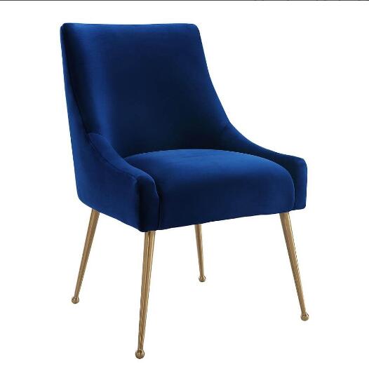 Restaurant Wedding Dining Chairs Emerald Green Velvet Fabric Metal Designer