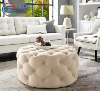 BB2007 Factory Direct Sale Modern Luxury Pink Round Fabric Bed Bench Wholesale Ottoman Fabric