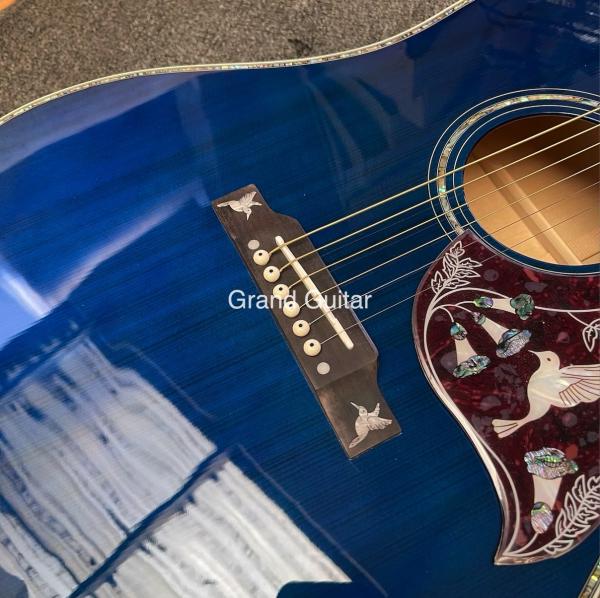 Custom GB-Viper Blue Dove Acoustic Guitar 41 Inches D Body Abalone Inlay Binding