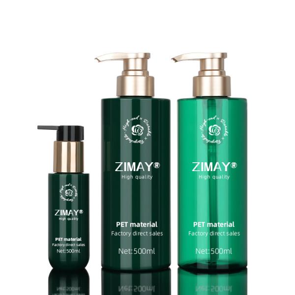Gold Pump Unique 500 Ml Recyclable Biodegradable Square Pump Shampoo Plastic Bottle