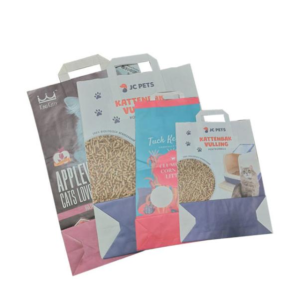 сумки сора кота тофу любимца сумок 5L 10L Kraft бумажный упаковывая рот естественной открытый