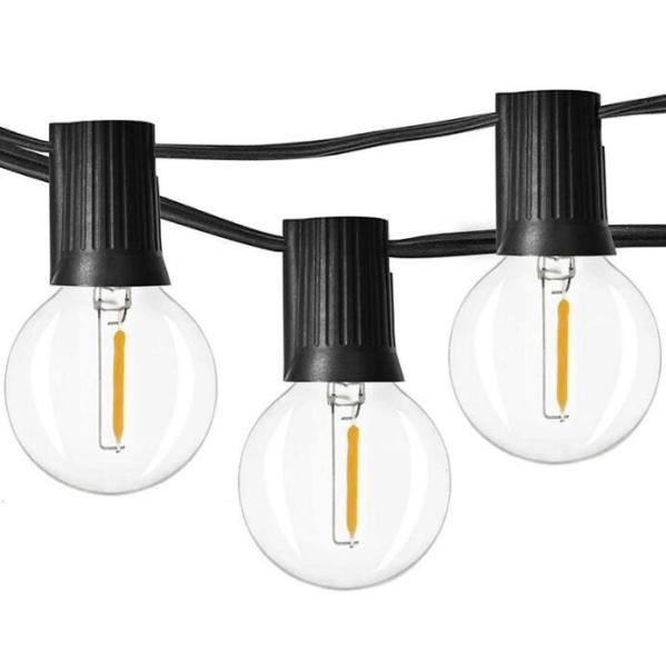 10M 25Bulbs G40 Globo Bulb Decoração de Férias Luzes Led Cordel Decoração de Natal