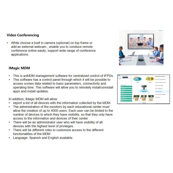 86 pulgadas iBoard Interactivo de pantalla plana Conferencia Sala de clases
