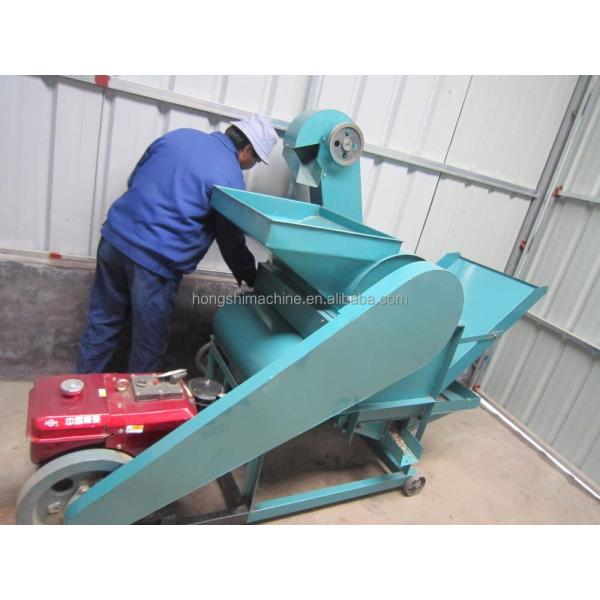 1000-1200kg/h Fiber Decorticating Machine , Diesel Castor Beans Peeling Machine