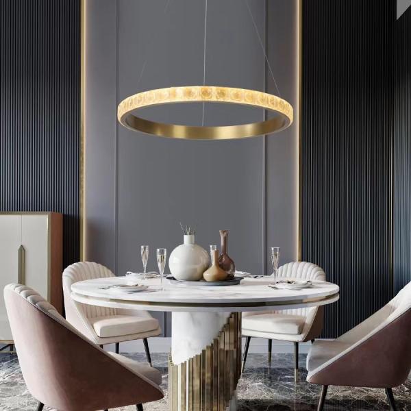 Restaurant LED Clear Amber Modern Ring Light Postmodern Light Luxury