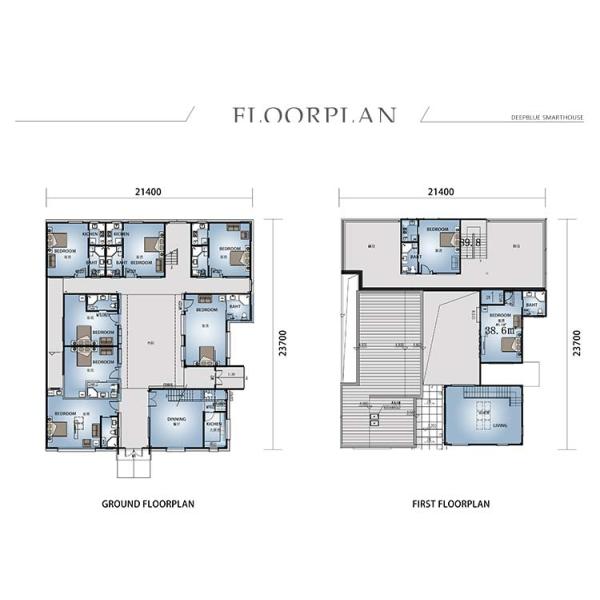 Centro estrutural de aço da aposentadoria da casa pré-fabricada/casa de aço do calibre da luz resistência do tufão