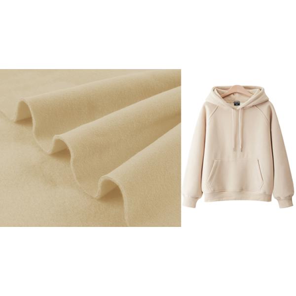 Heavy CVC Fleece Fabric 80 Cotton 20 Polyester 300GSM Hoodie Knitting Fabric