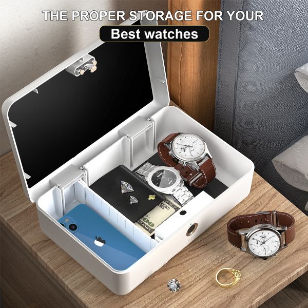 Key Storage Fingerprint Password Box Storage Box Watch Jewelry Box Cosmetics Key ID Privacy Desktop Finger Print Padlock