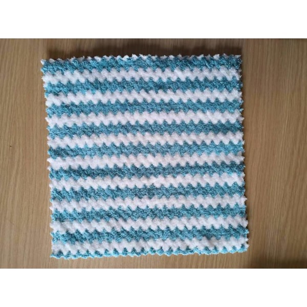 320gsm Microfiber Coral Fleece Kitchen Towels Dishcloth With Zigzag Ultrasonic Cutting
