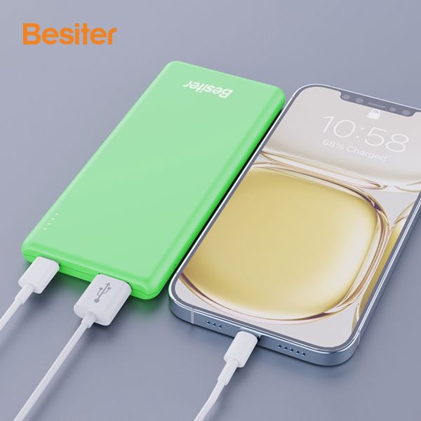 LED Display Mini Portable Charger Ultra Slim Power Bank Macaron Colors 5000mAh