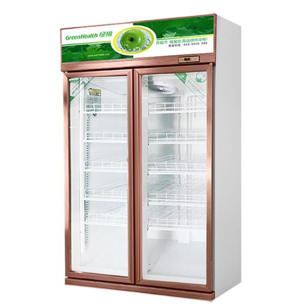 Two Glass Doors Economical Drinks Alcoholic Beverages Refrigerated Display Freezer