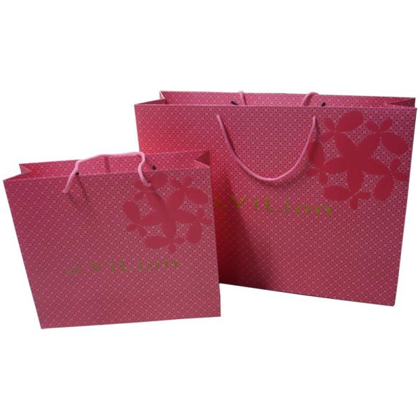 OEM Recyclable Ayilian Pink 210g Artpaper Shopping Bag, Paper Carrier Bags Promotional
