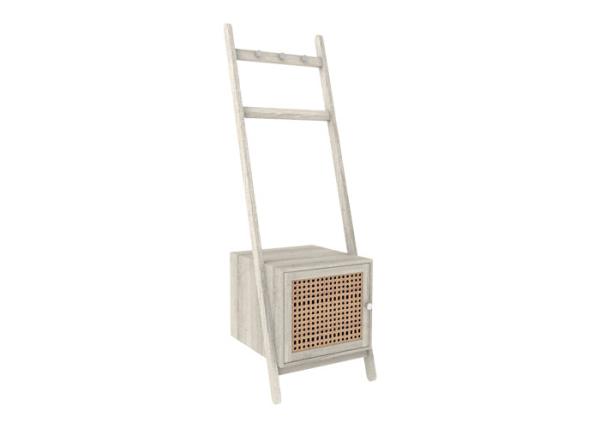 140cm High Coat Rack With Shoe Bench