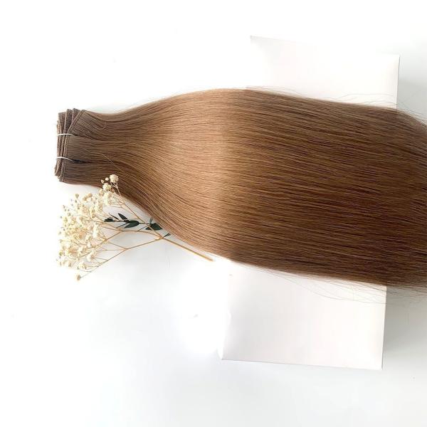 24 inch Natural Straight Hair Weft Extensions Blonde Remi Double Wefted Human Hair