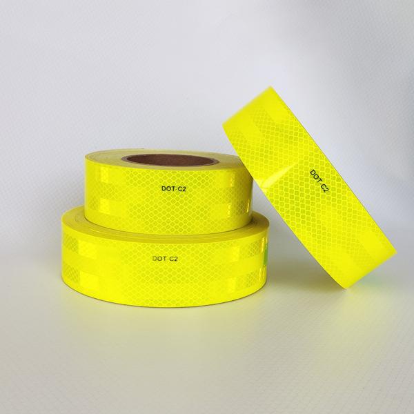 2 inch x 150 inch Waterproof Feet Fluorescent Yellow DOT C2 Reflective Tape