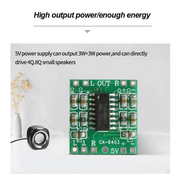 2*3W DC 5V Аудиомодуль класса D PMA8403 Усилительная плата для ультрамалых аудиопродуктов