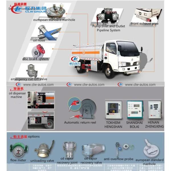 Dongfeng 5m3 5cbm Small Right Hand Drive Fuel Tanker with Oil Pump and Refuel Dispenser Truck